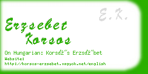 erzsebet korsos business card